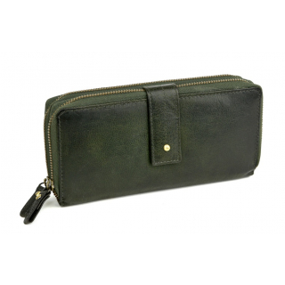 Dámska trojdielna peňaženka so zipsom BRANCO zelená koža