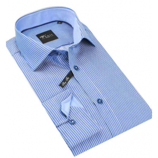 Modrá SLIM košeľa s prúžkami VENTI 172678700
