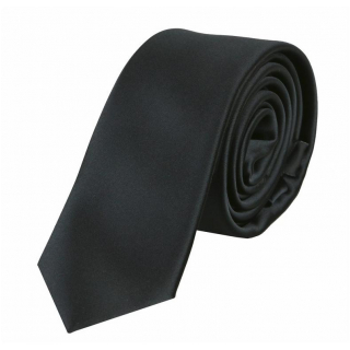 Čierna saténová SLIM kravata 5 cm NEWSMEN