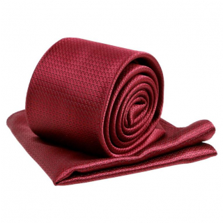 Kravatový set ORSI tkaný vzor, červený vínový