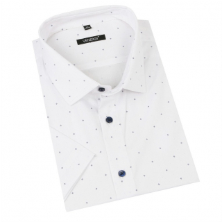 Moderná biela košeľa s krátkym rukávom 97% BA VENERGI klasik