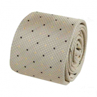Béžová kravata s tkaným vzorom SLIM 6 cm ORSI