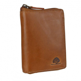 RFID peňaženka na zips z hovädzej kože GREENBURRY 