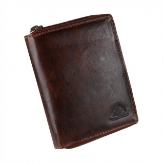 RFID peňaženka na zips z hovädzej kože GREENBURRY RUGGED