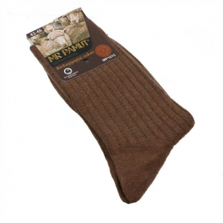Hrejivé ponožky s vlnou Mr Pamut hnedé 43-46