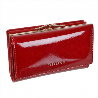 Červená dámska peňaženka z luxusnej kože, 3-dielna, rfid