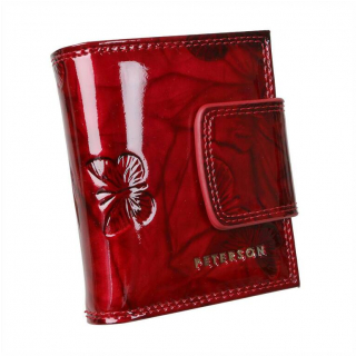 Malá červená peňaženka z luxusnej kože PETERSON 2-dielna