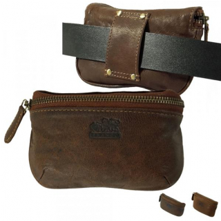 Malá kožená taška - peňaženka na opasok BRANCO