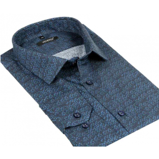 Trendová modrá košeľa SLIM VENERGI 80% bavlna