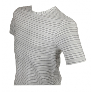 Pánske elastické tričko FAVAB LIN bielo-šedé, krátky rukáv 