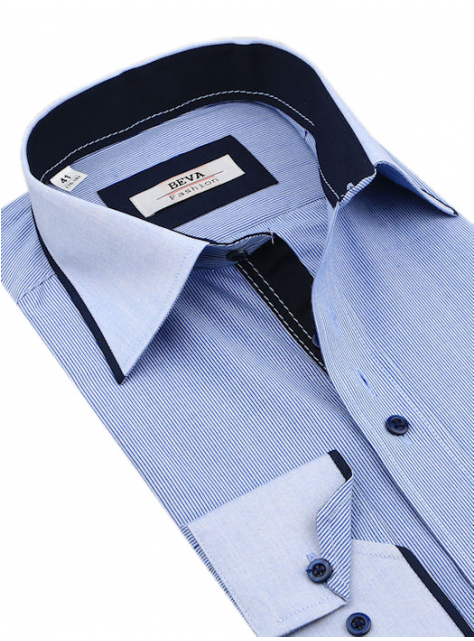 BEVA Fashion | Modrá biznis košeľa (slim) - All4Men.sk