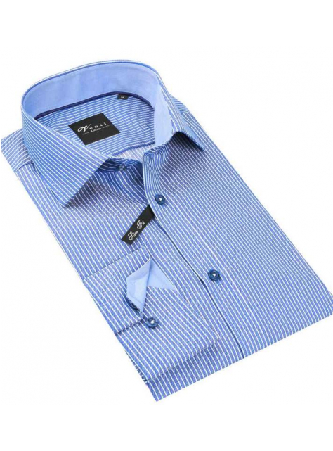 Modrá SLIM košeľa s prúžkami VENTI 172678700 - All4Men.sk