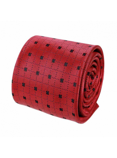 Vínovo-červená kravata s tkaným vzorom 7 cm - All4Men.sk