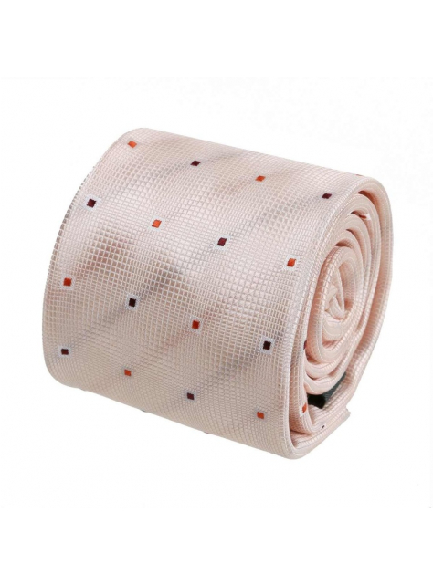Slim kravata s tkaným vzorom ORSI jemná marhuľová 6,5 cm - All4Men.sk