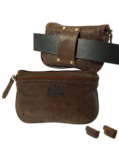 Malá kožená taška - peňaženka na opasok BRANCO - All4Men.sk