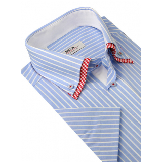 BEVA Fashion | Modrá košeľa krátky rukáv Klasik