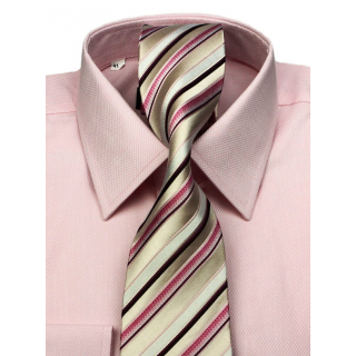 Ružová SLIM košeľa na manžetové gombíky KLEMON