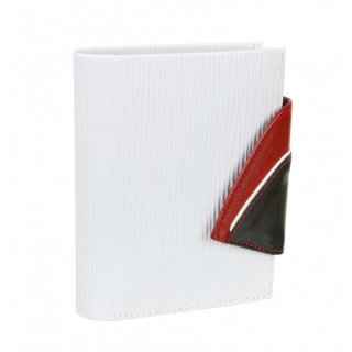 Elegantná dámska peňaženka HAJN, vrúbkovaná koža, bielo-červená