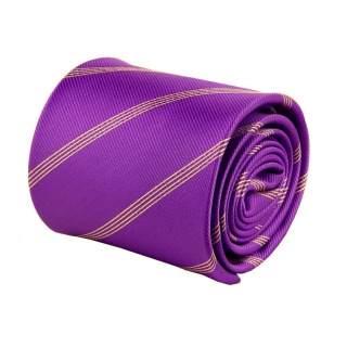Fialová kravata s prúžkami 8 cm