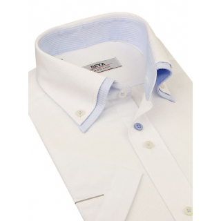 BEVA Fashion | Bielo-modrá košeľa kr.rukáv (klasický s.)
