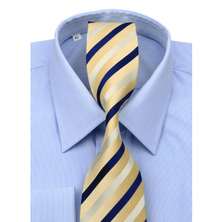 Modrá košeľa na manžetové gombíky KLEMON (klasický s.)