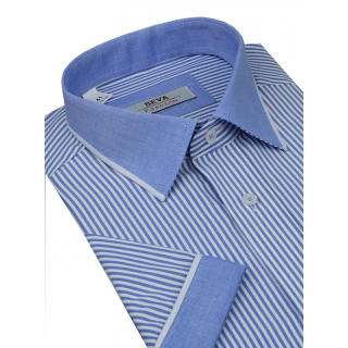 BEVA Fashion | Prúžkovaná modrá košeľa (slim)