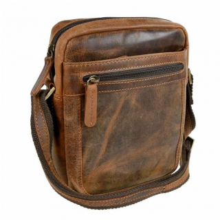 MERCUCIO | Kožená taška na rameno hnedá brúsená