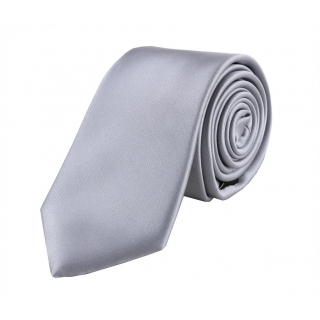 Šedo-strieborná saténová kravata (7 cm)