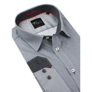 Luxusná biznis košeľa šedá-vzorovaná VENTI (body fit)