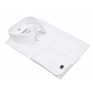 Biela hladká košeľa na manžetové gombíky VENERGI Slim 176-182 cm
