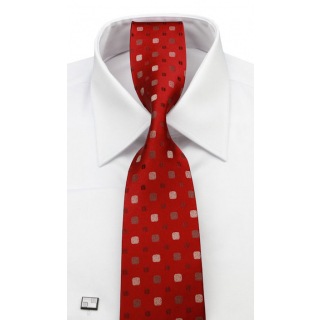 Červeno-vínová luxusná kravata so zlatistým vzorom Gold V.I.P