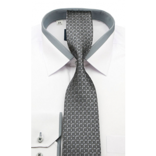 Šedo-strieborná luxusná hodvábna kravata Gold V.I.P.