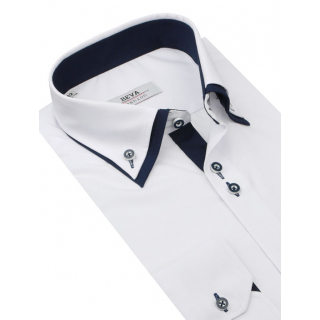 Bielo-modrá predĺžená košeľa 194 cm BEVA KLASIK K308