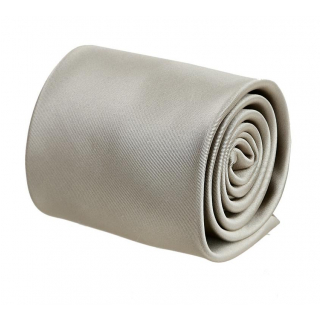 Béžovo-šedá saténová kravata s kovovým odleskom