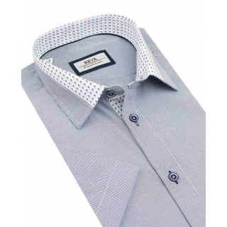 Biznis štýl | Modrá SLIM kombinovaná košeľa BEVA 137/6/KR/2T48