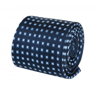 Hodvábna V.I.P. modrá kravata so štvorčekmi ORSI 1000-279
