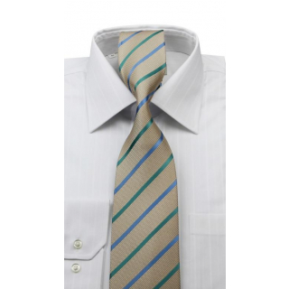 Béžová kravata s prúžkami ORSI 4000-151