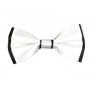 Pánsky saténový motýlik ORSI bielo-čierny 