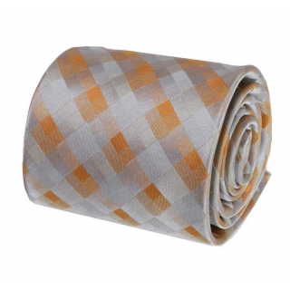 Béžovo-oranžová kravata ORSI 8 cm