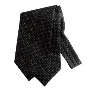 Kravatový šál hodvábny čierny drobný vzor ORSI