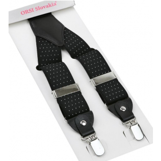 Traky čierne s bodkami ORSI 3,5 cm