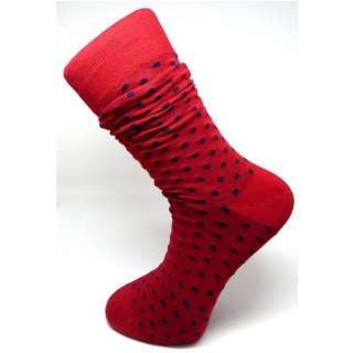 Štýlové červené ponožky ORSI s bodkami