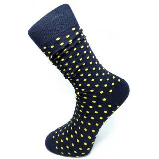 Štýlové modré ponožky so žltými bodkami ORSI
