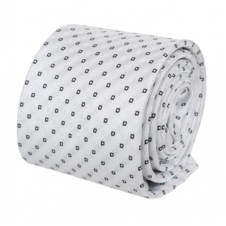 Bielo-šedá pánska kravata ORSI 184