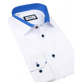 Obleková bielo - modrá košeľa BEVA SLIM 2T139