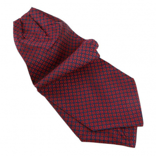 Červeno - modrý hodvábny kravatový šál ORSI