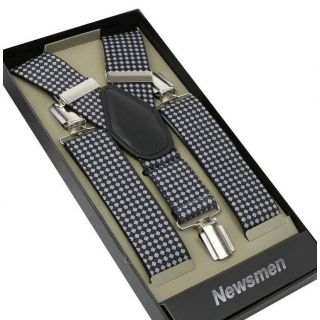 Pánske traky čierne so vzorom NEWSMEN 3,5 cm