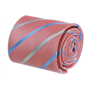Pánska červená kravata s prúžkami 8 cm ORSI