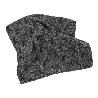 Čierno-šedá vreckovka do saka s kašmírovým vzorom