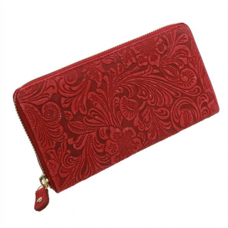 Červená listová peňaženka s brúsenou potlačou MERCUCIO